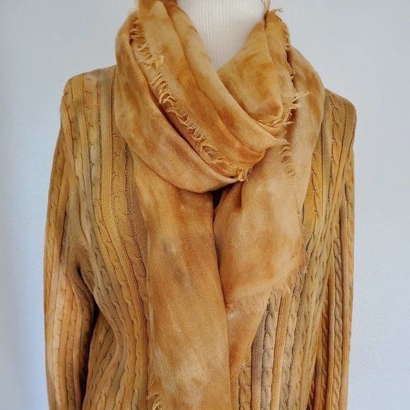 Cotton Cardigan Sweater tie dyed camo gold brown beige yellow green gray stripe - Picture 5 of 6